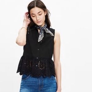 Madewell Eyelet Sleeveless Button Down